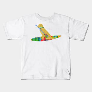 Stand Up Paddle Board Preppy Golden Retriever Kids T-Shirt